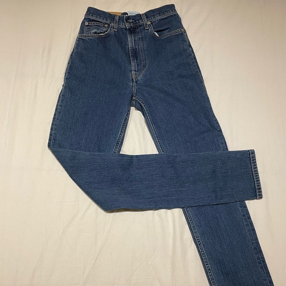 Helmut Lang denim femme hi spikes 
High waisted fit
New with original tags